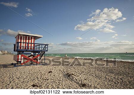 Lifeguard hut in US national colours, South Beach, Miami, Florida, USA, North America View Large Photo Image Stock Image - Lifeguard hut in US national colours, South Beach, Miami, Florida, USA, North America. Fotosearch