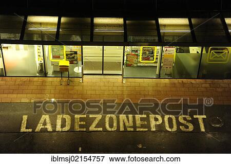 Stock Photo - Loading zone of the post office at the railway station in Salzburg, Austria, Europe. Fotosearch