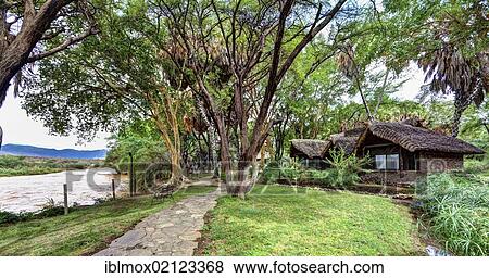 Stock Photo - Luxury suites at the Sarova Shaba Lodge, Shaba National Reserve, Kenya, East Africa, Africa. Fotosearch