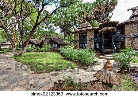 Stock Photo - Luxury suites at the Sarova Shaba Lodge, Shaba National Reserve, Kenya, East Africa, Africa. Fotosearch