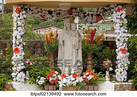 Madonna and Child decorated with flowers, island of Isla Taboga, Panama, Central America, North America View Large Photo Image Stock Image - Madonna and Child decorated with flowers, island of Isla Taboga, Panama, Central America, North America. Fotosearch