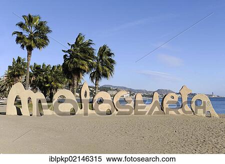 Malagueta, lettering made of sand, Malaga, Spain, Europe View Large Photo Image Stock Photography - Malagueta, lettering made of sand, Malaga, Spain, Europe. Fotosearch