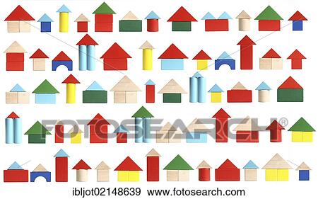 Many houses made of toy blocks, symbolic image living for in the city View Large Photo Image Stock Photo - Many houses made of toy blocks, symbolic image living for in the city. Fotosearch