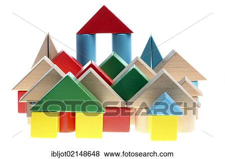 Many houses made of toy blocks, symbolic image living for in the city View Large Photo Image Stock Photo - Many houses made of toy blocks, symbolic image living for in the city. Fotosearch