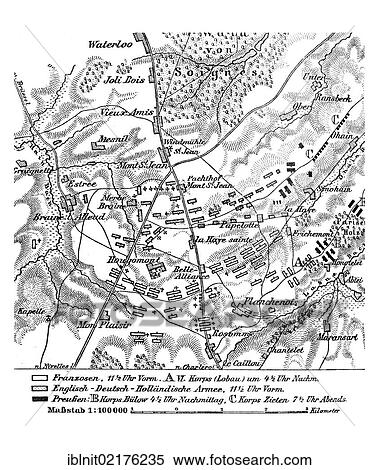 Map of the battle of Waterloo, 18th June 1815, from Meyers Konversationslexikon encyclopedia, 1897 View Large Photo Image Stock Photography - Map of the battle of Waterloo, 18th June 1815, from Meyers Konversationslexikon encyclopedia, 1897. Fotosearch