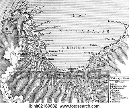 Map of Valparaiso, Chile, historical illustration, Meyers Konversationslexikon encyclopedia, 1897, South America View Large Photo Image Stock Image - Map of Valparaiso, Chile, historical illustration, Meyers Konversationslexikon encyclopedia, 1897, South America. Fotosearch