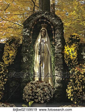 Stock Photo - Maria Pieta, a Catholic place of pilgrimage, statue of Our Lady of Sorrows, Ziemetshausen, In den Stauden, Swabia, Bavaria, Germany, Europe. Fotosearch