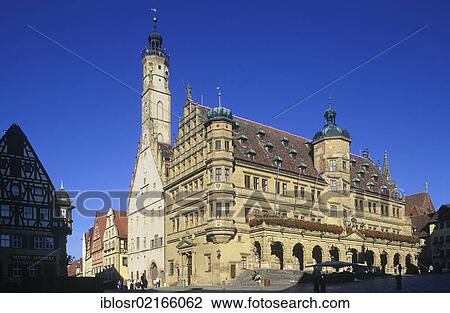 Marktplatz square, Renaissance Town Hall, Rothenburg ob der Tauber, Hohenlohe, Franconia, Bavaria, Germany, Europe View Large Photo Image Stock Image - Marktplatz square, Renaissance Town Hall, Rothenburg ob der Tauber, Hohenlohe, Franconia, Bavaria, Germany, Europe. Fotosearch