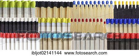Matches in matchbooks, with different coloured match heads and sticks View Large Photo Image Picture - Matches in matchbooks, with different coloured match heads and sticks. Fotosearch