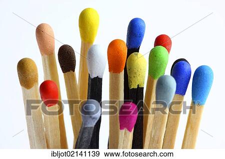 Matches, with different coloured match heads and sticks View Large Photo Image Stock Photo - Matches, with different coloured match heads and sticks. Fotosearch