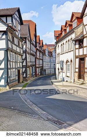 Stock Photo - Medieval town with half-timbered buildings, Spangenberg, Schwalm Eder district, Hesse, Germany, Europe, PublicGround, Europe. Fotosearch