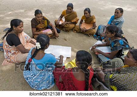 Meeting of a women's self-help group, social workers, Manmangalam, Patha Kalliyamman Temple near Karur, Tamil Nadu, South India, Asia View Large Photo Image Stock Image - Meeting of a women's self-help group, social workers, Manmangalam, Patha Kalliyamman Temple near Karur, Tamil Nadu, South India, Asia. Fotosearch