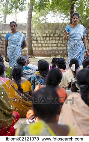 Meeting of a women's self-help group, social workers, Manmangalam, Patha Kalliyamman Temple near Karur, Tamil Nadu, South India, Asia View Large Photo Image Stock Photo - Meeting of a women's self-help group, social workers, Manmangalam, Patha Kalliyamman Temple near Karur, Tamil Nadu, South India, Asia. Fotosearch