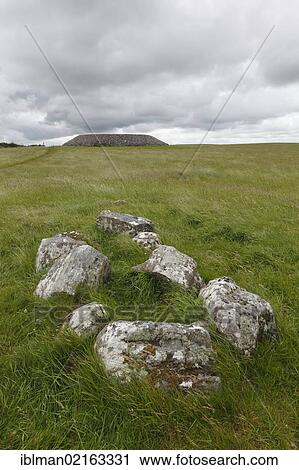 Stock Image - Megalithic site, Carrowmore Megalithic Cemetery, County Sligo, Connacht, Ireland, Europe. Fotosearch
