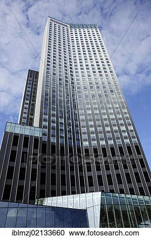 Stock Image - Modern architecture along the Nieuwe Maas River, Maastoren Tower office building, Wilhelminapier Harbour, Kop van Zuid, Rotterdam, Holland, Nederland, Netherlands, Europe. Fotosearch