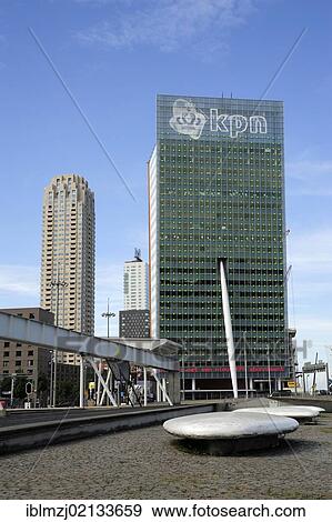 Modern architecture along the Nieuwe Maas River, KPN Telecom Tower, Wilhelminapier Harbour, Kop van Zuid, Rotterdam, Holland, Nederland, Netherlands, Europe View Large Photo Image Stock Photo - Modern architecture along the Nieuwe Maas River, KPN Telecom Tower, Wilhelminapier Harbour, Kop van Zuid, Rotterdam, Holland, Nederland, Netherlands, Europe. Fotosearch