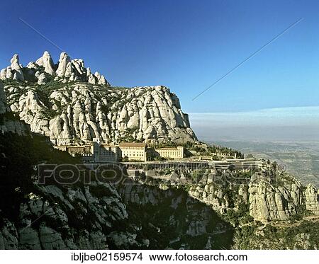 Picture - Montserrat Abbey, Benedictine monastery, Barcelona, Catalonia, Spain, Europe. Fotosearch