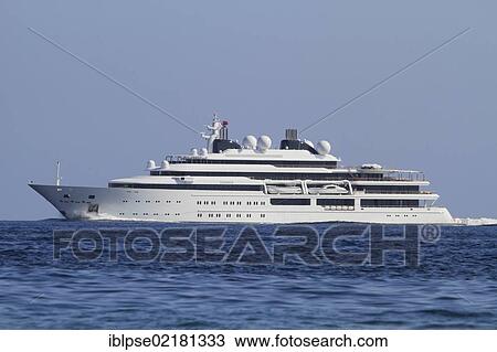 Motor yacht "Katara", 124. 4m, built in 2010 by Luerrsen Yachts, owned by the Emir of Qatar, Côte d'Azur, France, Mediterranean, Europe View Large Photo Image Stock Image - Motor yacht "Katara", 124. 4m, built in 2010 by Luerrsen Yachts, owned by the Emir of Qatar, Côte d'Azur, France, Mediterranean, Europe. Fotosearch