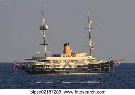 Motor yacht, Nero, built by Corsair Yachts, overall length 90. 10 m, built in 2007, off the Principality of Monaco, Cote d'Azur, Mediterranean, Europe View Large Photo Image Stock Photo - Motor yacht, Nero, built by Corsair Yachts, overall length 90. 10 m, built in 2007, off the Principality of Monaco, Cote d'Azur, Mediterranean, Europe. Fotosearch