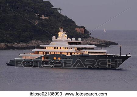Motor yacht, Radiant, built by Luerssen Yachts, overall length, 110 metres, built in 2009, owned by the Al Futtaim family, United Arab Emirates, at Cap Martin, Côte d'Azur, France, Mediterranean, Europe, Asia View Large Photo Image Stock Image - Motor yacht, Radiant, built by Luerssen Yachts, overall length, 110 metres, built in 2009, owned by the Al Futtaim family, United Arab Emirates, at Cap Martin, Côte d'Azur, France, Mediterranean, Europe, Asia. Fotosearch