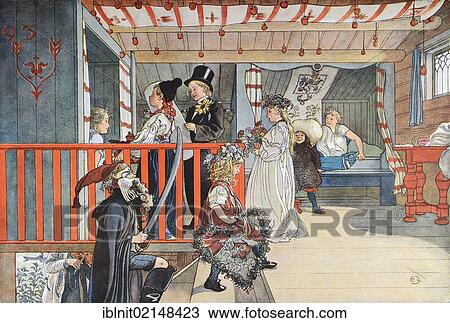 Name Day, illustration in The House in the Sun by Carl Larsson, 1917 View Large Photo Image Stock Image - Name Day, illustration in The House in the Sun by Carl Larsson, 1917. Fotosearch