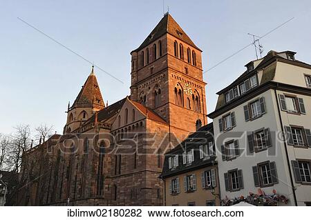 Stock Image - Northern facade, St Thomas's Church, Église Saint-Thomas church, Strasbourg, Bas-Rhin département, Alsace, France, Europe, PublicGround, Europe. Fotosearch