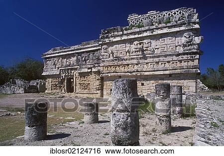 Stock Photograph - Nunnery, Mayan ruins of Chichen Itza, Yucatan, Mexico, North America. Fotosearch