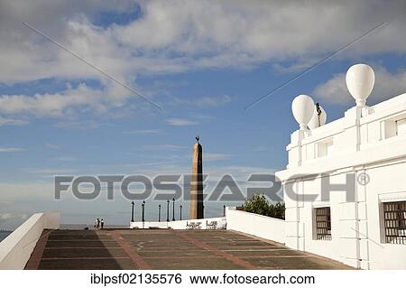 Stock Photograph - Obelisk with the French rooster on Plaza de Francia square in Panama City, Panama, Central America, North America. Fotosearch
