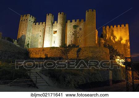 Obidos castle at dusk, now Hotel Pousada, Obidos, Leiria distric, Estremadura, Portugal, Europe View Large Photo Image Stock Image - Obidos castle at dusk, now Hotel Pousada, Obidos, Leiria distric, Estremadura, Portugal, Europe. Fotosearch