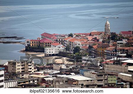 Old City, Casco Viejo, seen from Cerro Ancon Mountain, Panama, Central America, North America View Large Photo Image Stock Photograph - Old City, Casco Viejo, seen from Cerro Ancon Mountain, Panama, Central America, North America. Fotosearch