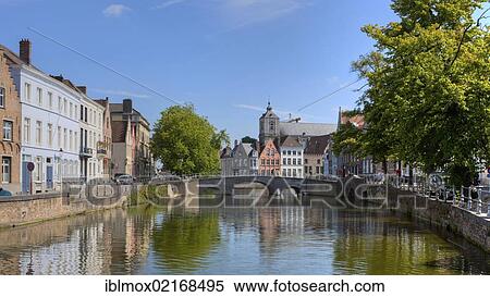 Old houses on Lange Rei Canal, Bruges, West Flanders, Flemish Region, Belgium, Europe View Large Photo Image Stock Photography - Old houses on Lange Rei Canal, Bruges, West Flanders, Flemish Region, Belgium, Europe. Fotosearch