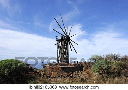 Old windmill near Santo Domingo de Garafía, La Palma, Canary Islands, Spain, Europe View Large Photo Image Stock Photo - Old windmill near Santo Domingo de Garafía, La Palma, Canary Islands, Spain, Europe. Fotosearch