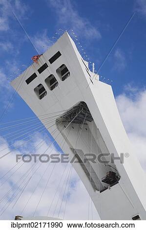 Stock Image - Olympic Stadium Tower, Montreal, Quebec, Canada, North America. Fotosearch