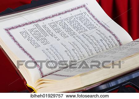 Stock Photo - Opened Koran, National Mosque, Kuala Lumpur, Malaysia, Southeast Asia, Asia. Fotosearch