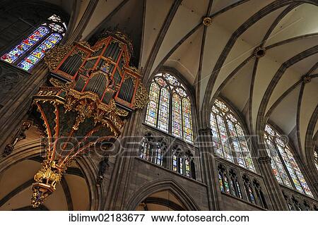 Organ in the nave with its preserved Gothic casing, nave, interior view of Strasbourg Cathedral, Cathedral of Our Lady of Strasbourg, Strasbourg, Bas-Rhin département, Alsace, France, Europe View Large Photo Image Stock Photo - Organ in the nave with its preserved Gothic casing, nave, interior view of Strasbourg Cathedral, Cathedral of Our Lady of Strasbourg, Strasbourg, Bas-Rhin département, Alsace, France, Europe. Fotosearch