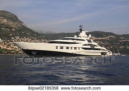 Stock Photo - Palladium, cruiser, built by Blohm and Voss GmbH, 96 m, built in 2010, Monaco, French Riviera, Mediterranean Sea, Europe. Fotosearch