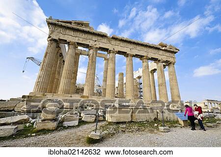 Stock Image - Parthenon Temple, the Acropolis, Athens, Greece, Europe. Fotosearch