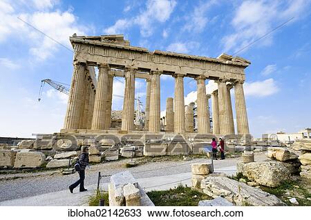 Stock Image - Parthenon Temple, the Acropolis, Athens, Greece, Europe. Fotosearch