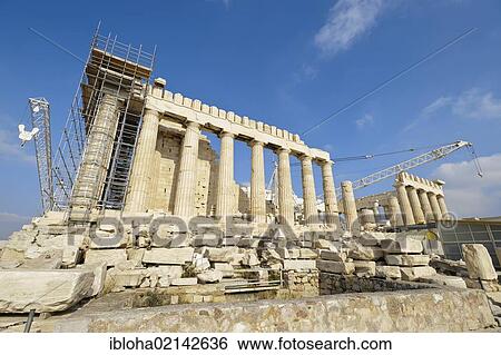 Stock Photograph - Parthenon Temple, the Acropolis, Athens, Greece, Europe. Fotosearch