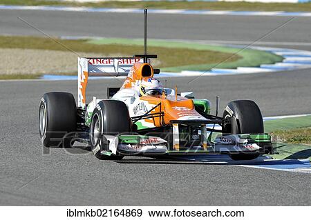 Paul Di Resta, SCO, Force India F1 Team during the first Formula One testing sessions for the 2012 season in Jerez, Spain, Europe View Large Photo Image Stock Photo - Paul Di Resta, SCO, Force India F1 Team during the first Formula One testing sessions for the 2012 season in Jerez, Spain, Europe. Fotosearch