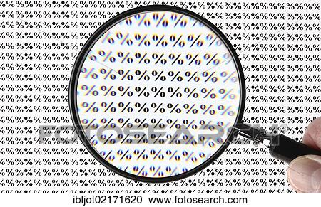 Percent symbol through a magnifying glass View Large Photo Image Stock Image - Percent symbol through a magnifying glass. Fotosearch