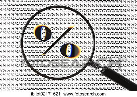 Percent symbol through a magnifying glass View Large Photo Image Stock Image - Percent symbol through a magnifying glass. Fotosearch