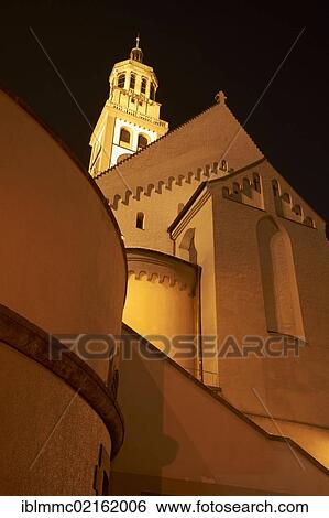 Perlachturm tower from behind at night, Augsburg, Swabia, Bavaria, Germany, Europe View Large Photo Image Stock Photograph - Perlachturm tower from behind at night, Augsburg, Swabia, Bavaria, Germany, Europe. Fotosearch