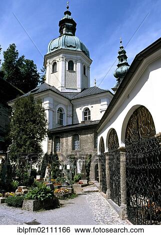 Stock Photograph - Petersfriedhof or St. Peter's Cemetery, Salzburg, Austria, Europe. Fotosearch