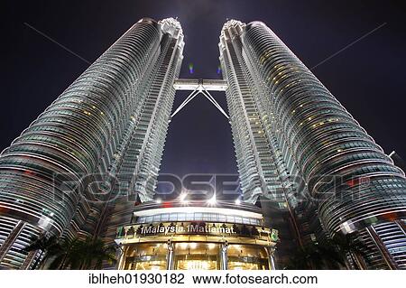 Petronas Twin Towers, Petronas Towers, night, Kuala Lumpur, Malaysia, Southeast Asia, Asia View Large Photo Image Stock Image - Petronas Twin Towers, Petronas Towers, night, Kuala Lumpur, Malaysia, Southeast Asia, Asia. Fotosearch