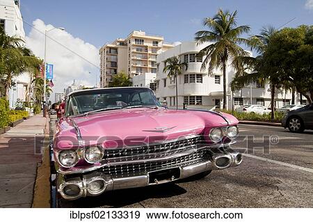Pink Cadillac in the Art Deco district of South Beach, Miami, Florida, USA, North America View Large Photo Image Stock Photo - Pink Cadillac in the Art Deco district of South Beach, Miami, Florida, USA, North America. Fotosearch