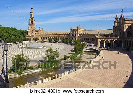 Plaza de España in María Luisa Park, Seville, Andalusia, Spain, Europe View Large Photo Image Stock Photography - Plaza de España in María Luisa Park, Seville, Andalusia, Spain, Europe. Fotosearch