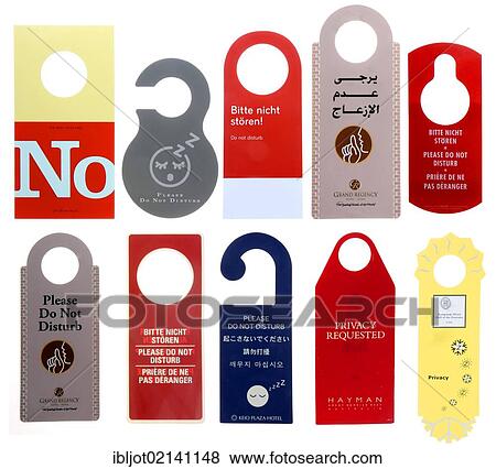 Please do not disturb signs from several different hotels, made to hang outside the room on the door when the guest does not want to be disturbed View Large Photo Image Stock Photo - Please do not disturb signs from several different hotels, made to hang outside the room on the door when the guest does not want to be disturbed. Fotosearch