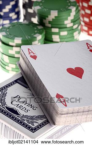 Poker, playing cards, gaming chips, tokens, with different values, ace of hearts View Large Photo Image Picture - Poker, playing cards, gaming chips, tokens, with different values, ace of hearts. Fotosearch