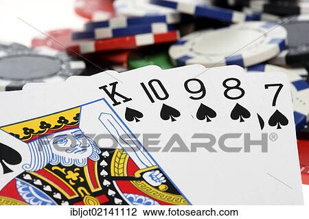 Poker, playing cards, gaming chips, tokens, with different values, flush View Large Photo Image Stock Image - Poker, playing cards, gaming chips, tokens, with different values, flush. Fotosearch